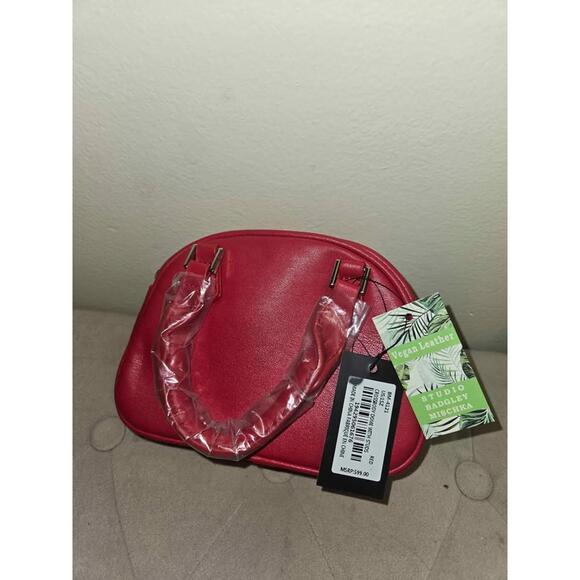 BADGLEY MISCHKA STUDIO CROSSBODY DOME WITH STUDS RED $99 MSRP NEW - Picture 2 of 3
